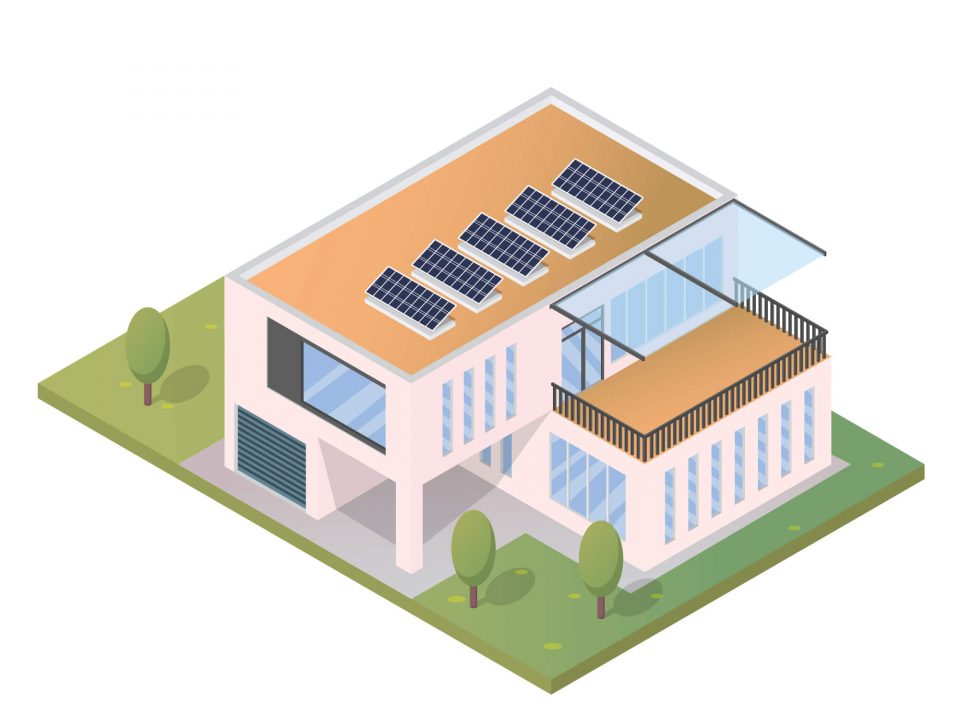 telhado com energia solar